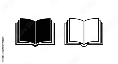 an open book icon next to another with pages visible
