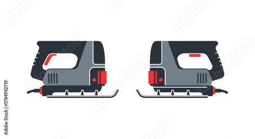 two electric jigsaws side by side showing different angles