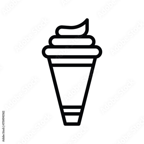 Line art illustration of a squeeze tube dispensing creamlike product