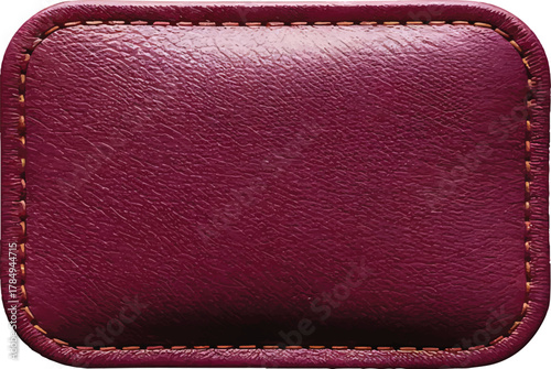 Textured burgundy leather box shape on black background