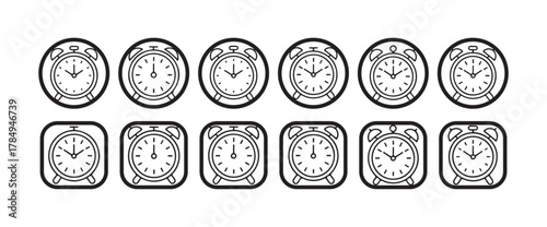 Geometric Stopwatch Icons, Modern Flat Time Tracker and Countdown Symbols, vector illustration eps 10.
