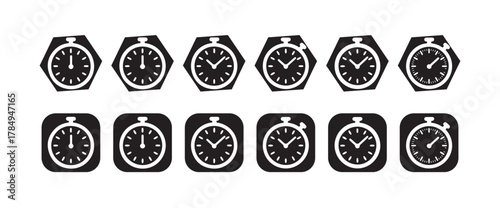 Modern Vector Stopwatch Icons, Simple Flat Design Time Symbol Set, vector illustration eps 10.


