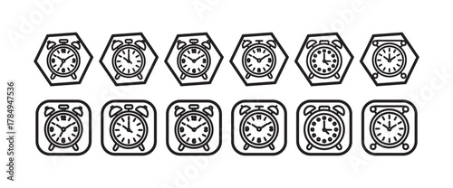 Time and Stopwatch Icon Bundle, Clean Monochrome Vector Symbol Collection, vector illustration eps 10.