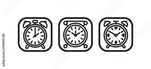 Geometric Stopwatch Icons, Modern Flat Time Tracker and Countdown Symbols, vector illustration eps 10.
