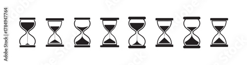 Minimal Sand Timer Vector Set, Flat Monochrome Time Symbol Collection, vector illustration eps 10.