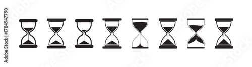 Classic Hourglass Symbol Pack, Vector Time Flow and Countdown Icons, vector illustration eps 10.