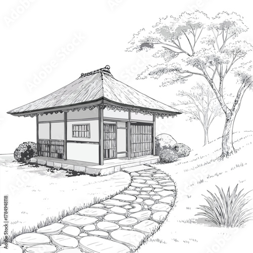 Modern and minimalist traditional tea house