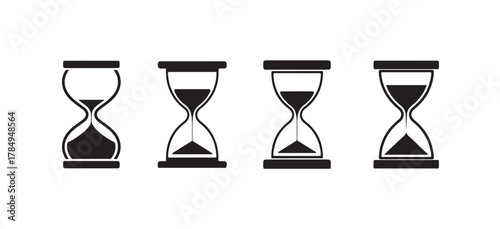 Classic Hourglass Symbol Pack, Vector Time Flow and Countdown Icons, vector illustration eps 10.