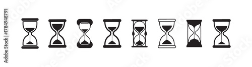 Modern Time Icon Bundle, Hourglass and Countdown Symbol Pack, Time Symbol Pack, vector illustration eps 10.
