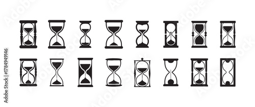 Classic Hourglass Symbol Pack, Vector Time Flow and Countdown Icons, vector illustration eps 10.