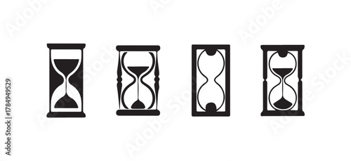 Elegant Hourglass Icon Collection, Minimal Time and Countdown Vector Set, vector illustration eps 10.