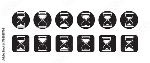 Classic Hourglass Symbol Pack, Vector Time Flow and Countdown Icons, vector illustration eps 10.