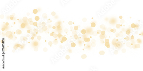 Abstract golden glowing particles flowing with sparkling bokeh light