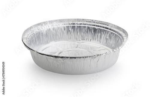 Foil baking dish isolated on white.