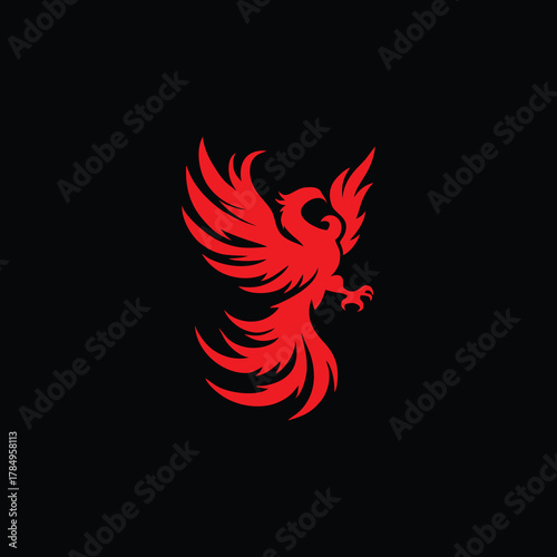 Majestic Phoenix Silhouette Rising in Flight