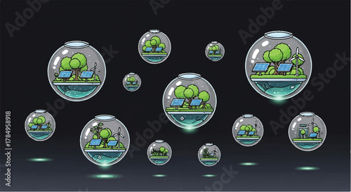 A conceptual design of a global network symbol on a blue sphere resembling the earth, perfect for internet and business concept illustration set