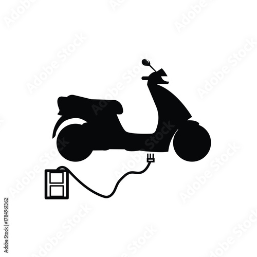 Cute motorbike isolated on white background moped scooter