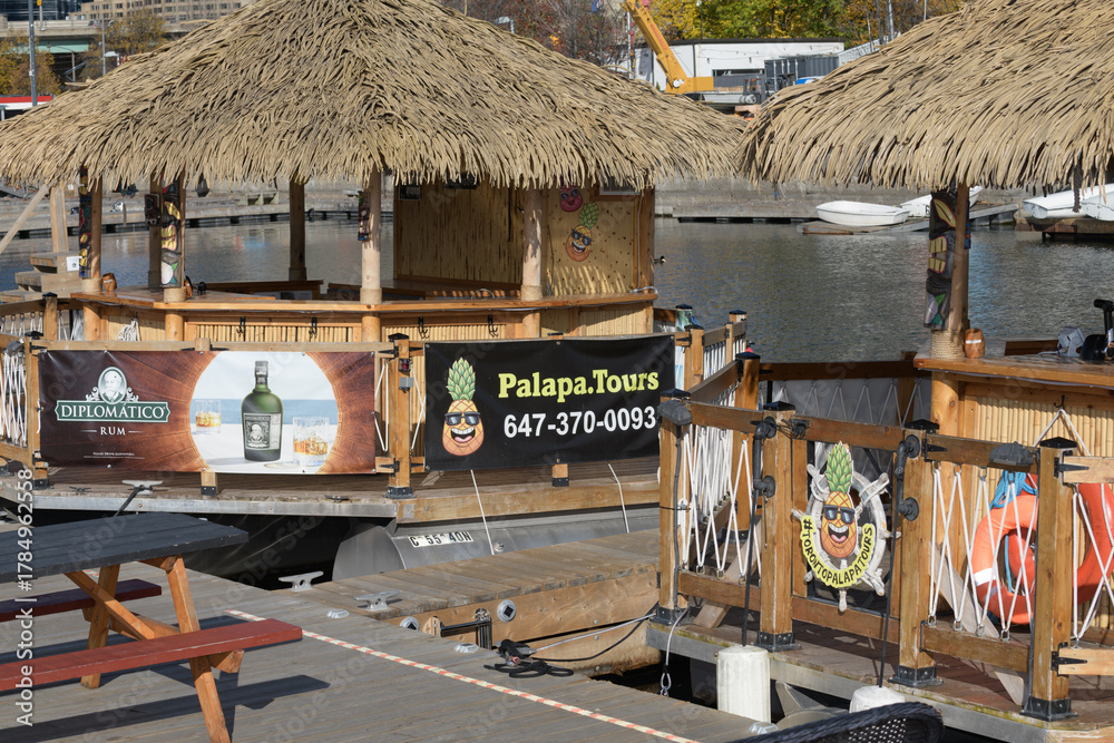 Fototapeta premium Toronto Palapa Tours, a boat tour agency, located at 319 Queens Quay W, near HTO Park
