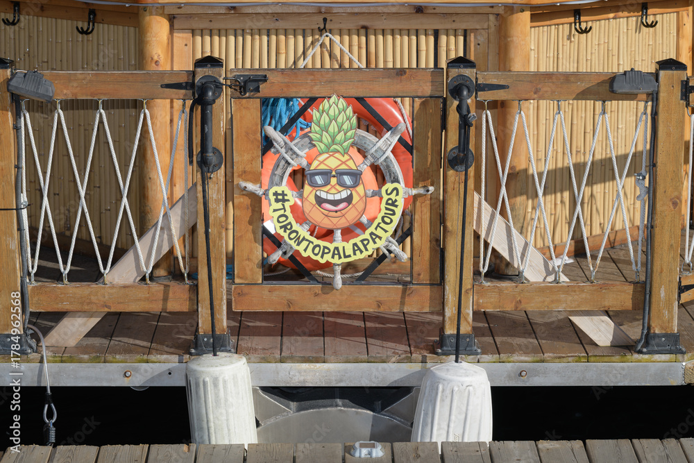 Fototapeta premium Toronto Palapa Tours, a boat tour agency, located at 319 Queens Quay W, near HTO Park