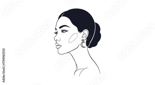Elegance embodied: Minimalist portrait of a woman with a refined hairstyle