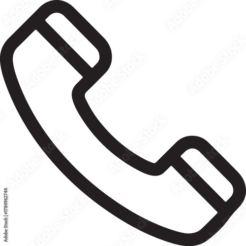 Telephone receiver vector outline icon for communication and contact services on a dark background