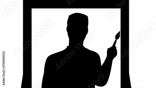 Artist creating masterpiece on canvas, inspiring creativity and artistic expression, a visual storytelling icon