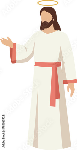 Cartoon design of jesus christ blessing for all,vector illustration, jesus stretched out his hand