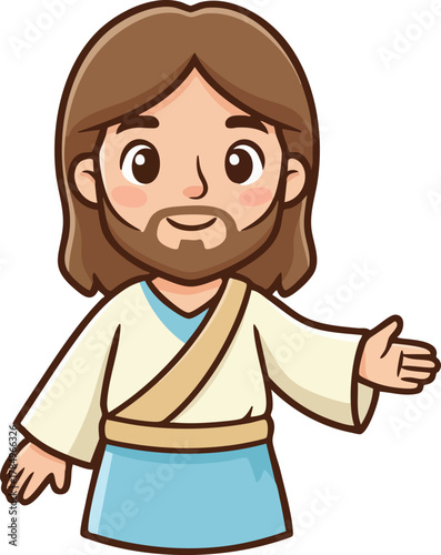 Cartoon design of jesus christ blessing for all,vector illustration, jesus stretched out his hand