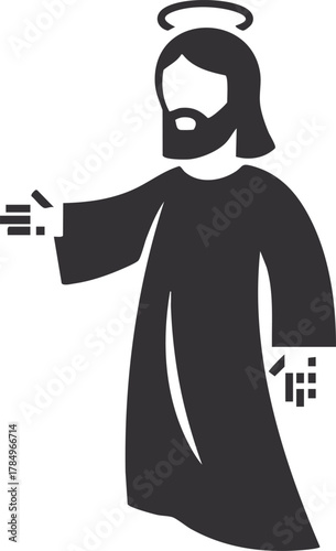 Cartoon design of jesus christ blessing for all,vector illustration, jesus stretched out his hand