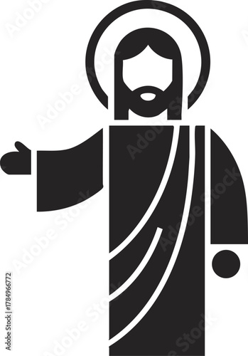 Cartoon design of jesus christ blessing for all,vector illustration, jesus stretched out his hand