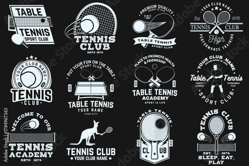 Table tennis and tennis sport club poster, banner, flyer. Vector. For table tennis and ping pong logotype templates and sticker. Place to promote health and friendship. Match, competition promotion