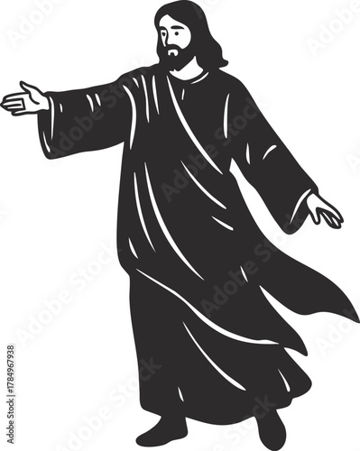 Cartoon design of jesus christ blessing for all,vector illustration, jesus stretched out his hand