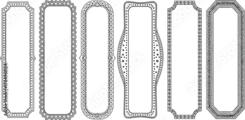 Set of Decorative Frames Elegant Border Designs for Creative Projects and Artistic Elements