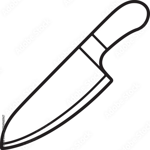 Knife Line Art Drawing Vector Illustration for Coloring Book Page