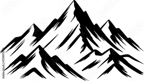 mountain range wall art silhouette vector illustration