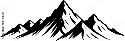 mountain range wall art silhouette vector illustration
