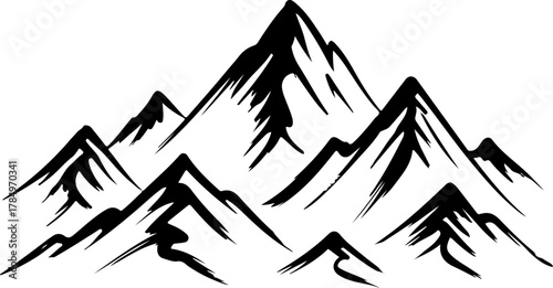 mountain range wall art silhouette vector illustration
