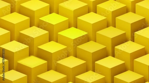 Abstract Yellow Cubes Background Animation, Perfect for modern presentation or technology themed