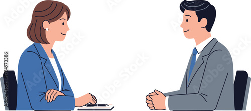 Two business people in a meeting