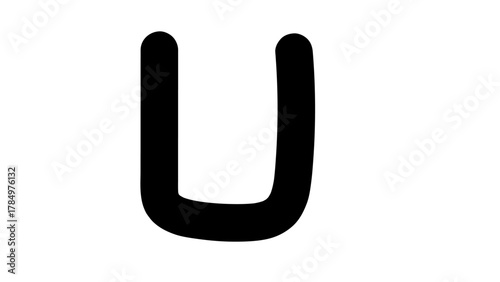 number U on white background