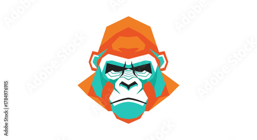 Geometric gorilla illustration vibrant design creative artwork modern style concept powerful