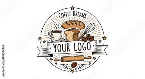 Bakery and Coffee Shop Emblem Design for Business Branding