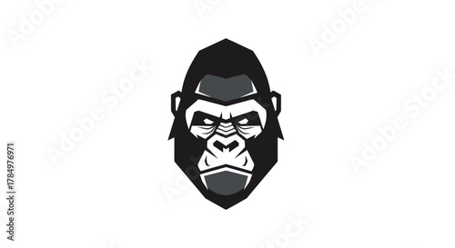 Abstract Gorilla Portrait: Polygonal design, strength and determination concept artistic