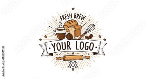 Charming Bakery and Coffee Shop Logo Design with Vintage Flair