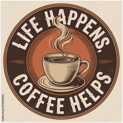 Modern coffee quote t-shirt design for caffeine lovers