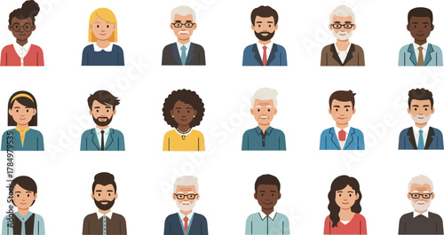 Diverse group of people avatars
