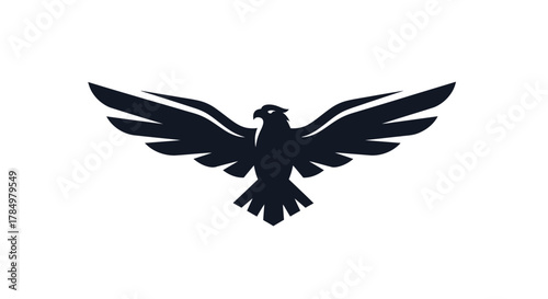 Majestic eagle silhouette with widespread wings evoking freedom and power for design