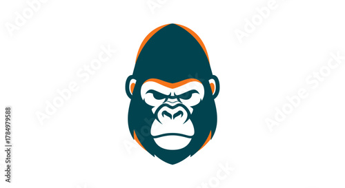 Stylized Gorilla Face with Bold Outline and Minimalist Design for Modern Logo