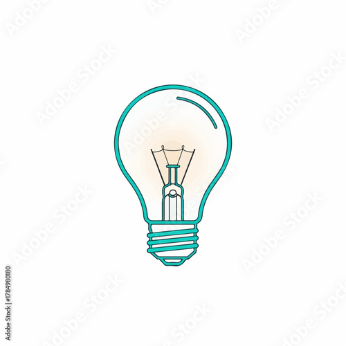Light Bulb Outline Vector Illustration – Creative Idea Symbol