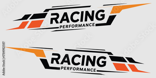 Side body graphic sticker design for cars. Racing stripe vector illustration for sports car wrap, tuning decals, and custom automotive vinyl modification projects